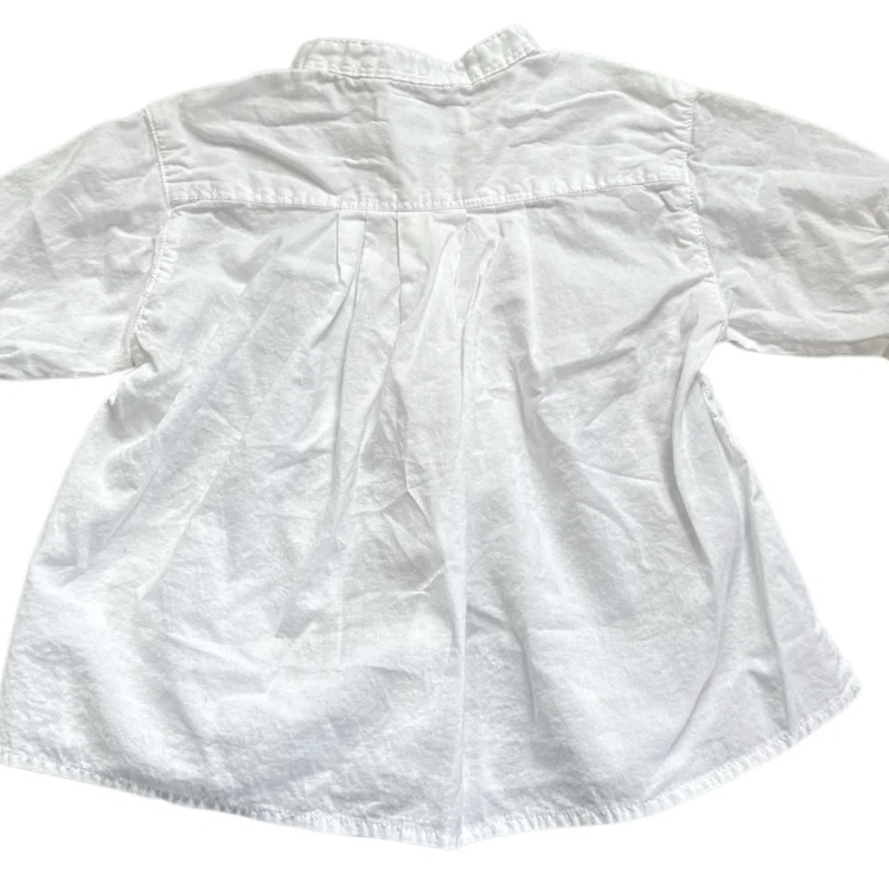 Ralph Lauren White Button Down Shirt with Ruffle Details